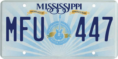 MS license plate MFU447