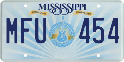 MS license plate MFU454