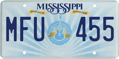 MS license plate MFU455