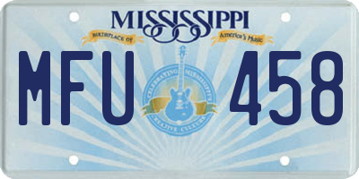 MS license plate MFU458