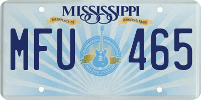 MS license plate MFU465