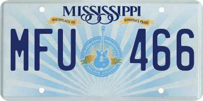 MS license plate MFU466