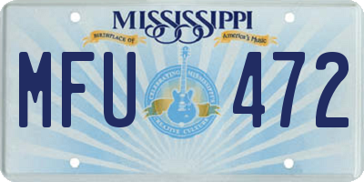 MS license plate MFU472