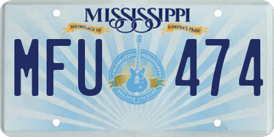 MS license plate MFU474