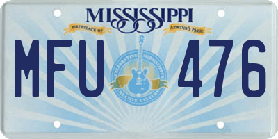 MS license plate MFU476
