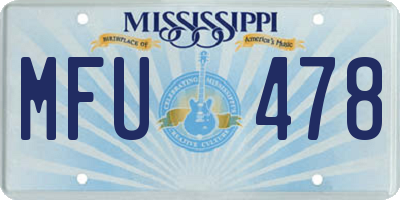 MS license plate MFU478