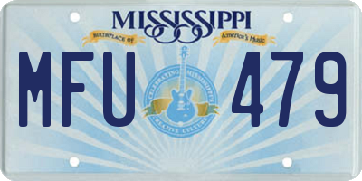 MS license plate MFU479