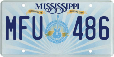 MS license plate MFU486