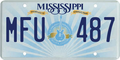 MS license plate MFU487