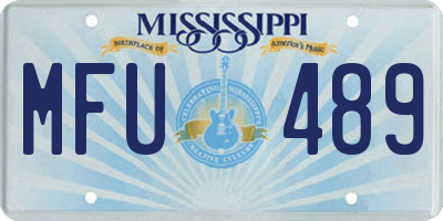 MS license plate MFU489