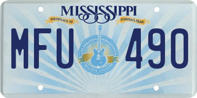 MS license plate MFU490