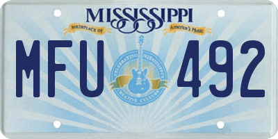 MS license plate MFU492