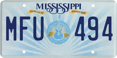 MS license plate MFU494