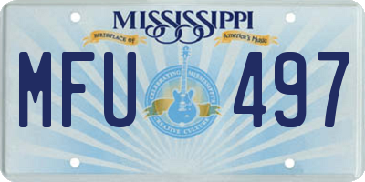 MS license plate MFU497