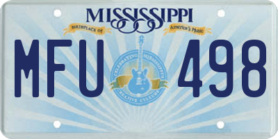 MS license plate MFU498