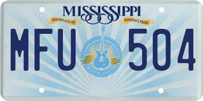 MS license plate MFU504