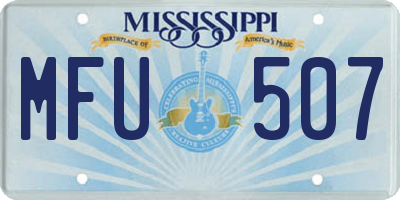 MS license plate MFU507