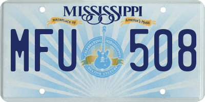 MS license plate MFU508