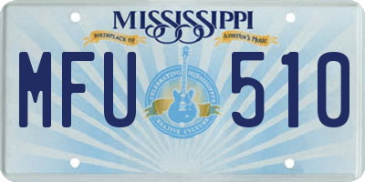 MS license plate MFU510