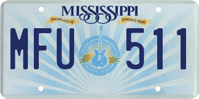 MS license plate MFU511