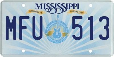 MS license plate MFU513