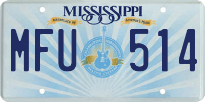 MS license plate MFU514