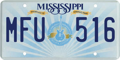 MS license plate MFU516