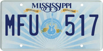 MS license plate MFU517