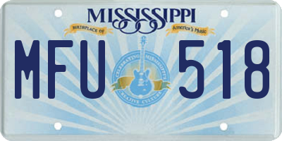 MS license plate MFU518
