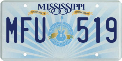 MS license plate MFU519