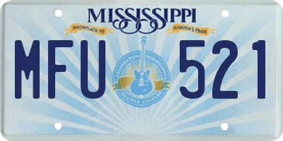MS license plate MFU521
