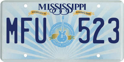 MS license plate MFU523