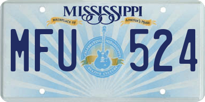 MS license plate MFU524