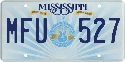 MS license plate MFU527