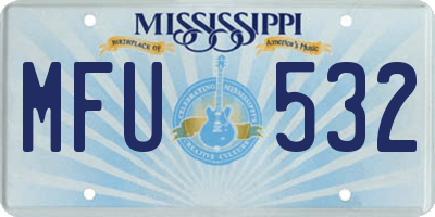 MS license plate MFU532