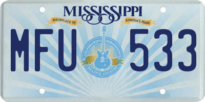 MS license plate MFU533