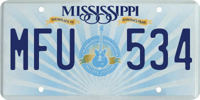 MS license plate MFU534