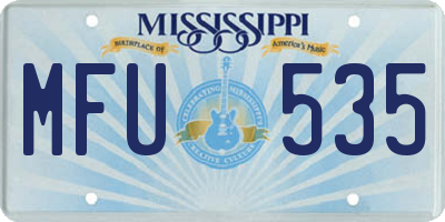 MS license plate MFU535