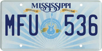 MS license plate MFU536