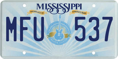 MS license plate MFU537