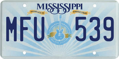 MS license plate MFU539