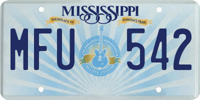 MS license plate MFU542
