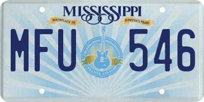 MS license plate MFU546