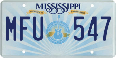 MS license plate MFU547
