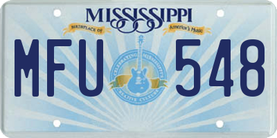 MS license plate MFU548