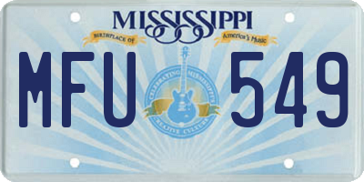 MS license plate MFU549