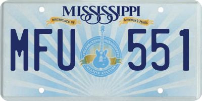 MS license plate MFU551