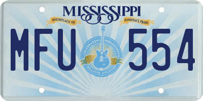 MS license plate MFU554
