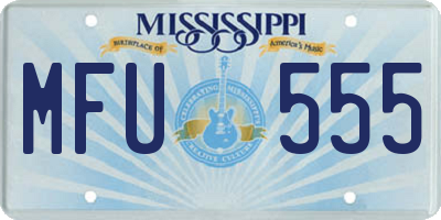 MS license plate MFU555