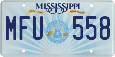 MS license plate MFU558